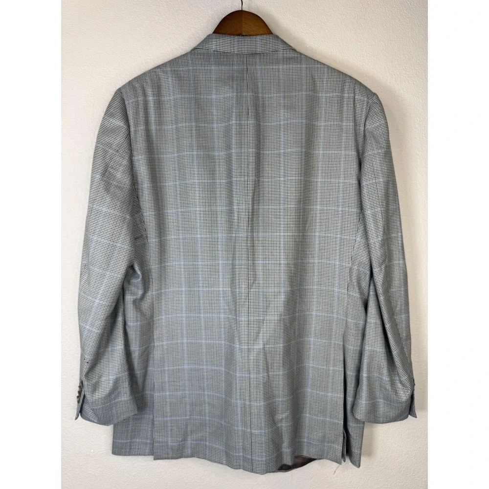 Ermenegildo Zegna Blazer Mens‎ 56R Plaid Wool Sport Coat Made in Switzerland